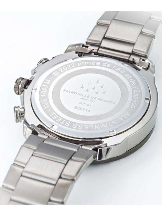 Patrouille De France Athos 3 Watch Battery with Metal Bracelet Patrouille De France Athos 3 Watch Battery with Metal Bracelet