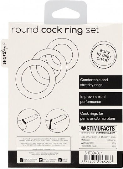 Shots Round Cock Ring Set Black