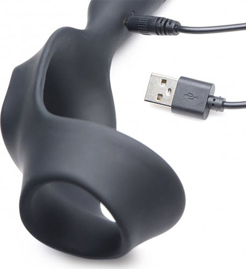 XR Alpha Pro 10X P Ring Cock Silicone with Anal Plug Black