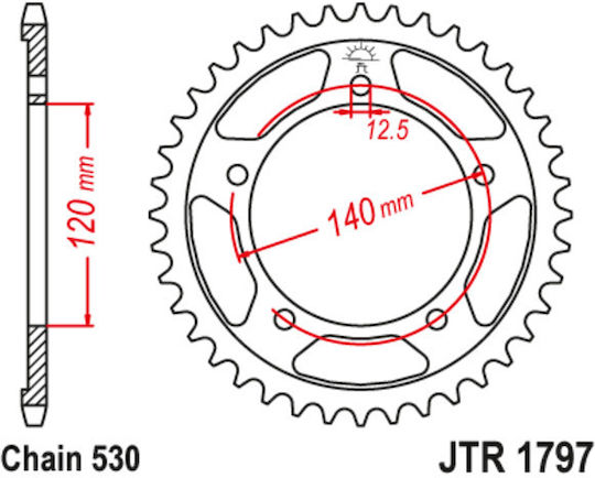 JT Sprockets Γρανάζι Πίσω 41 Δοντιών για Suzuki GSX 1400