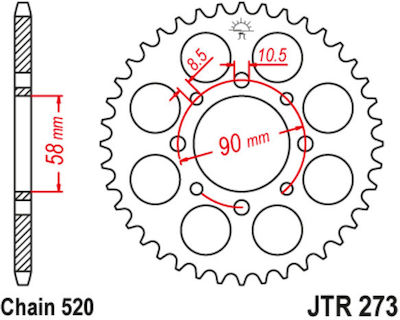 JT Sprockets Γρανάζι Πίσω 39 Δοντιών για Honda XL 125 V Varadero