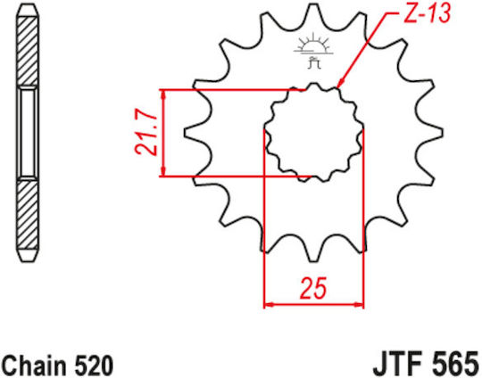 JT Sprockets Front Sprocket 13 Teeth for Kawasaki KX for Yamaha WR 450F / YZ450F