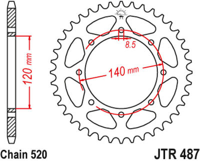 JT Sprockets Hinteres Ritzel 44 Zähne für Kawasaki KLE 500