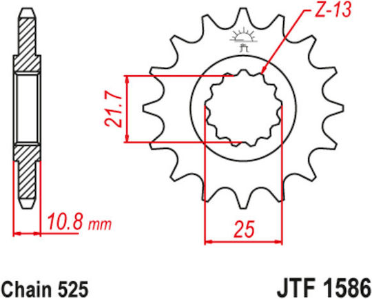 JT Sprockets Front Sprocket 17 Teeth for Yamaha TDM 850 96-98 / TRX 850 96-00