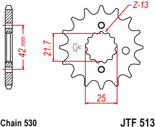 JT Sprockets Front Sprocket 15 Teeth for Suzuki GSF 1200 Bandit 95-06 / GSX 600f 98-06 / Yamaha Fazer 600 98-03