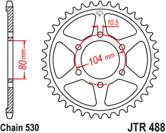 JT Sprockets Γρανάζι Πίσω 46 Δοντιών για Kawasaki ZX-12 R 00-06
