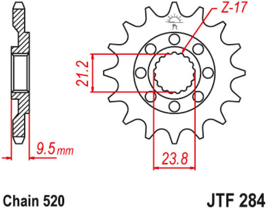 JT Sprockets Front Sprocket 14 Teeth for Honda CRF 450 Motard