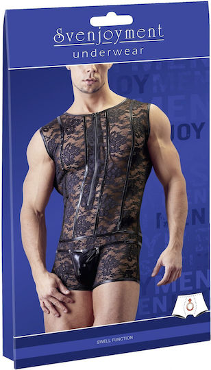Svenjoyment Underwear Body din dantelă semitransparent provocator pentru bărbați Top Sexy pentru bărbați Black 21502981701