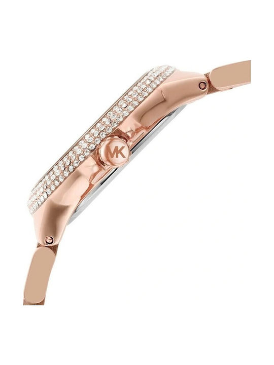 Michael Kors Camille Women's Watch Chronograph with Pink Gold Metal Bracelet