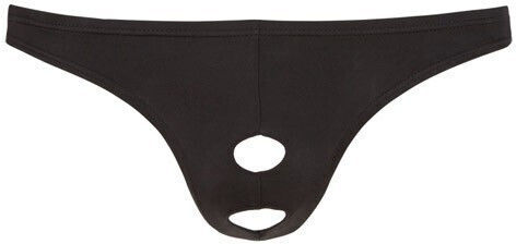 Svenjoyment Underwear String with 2 Openings Black