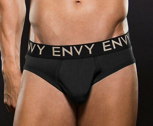 Envy Menswear Low-Rise Elastic Brief Black