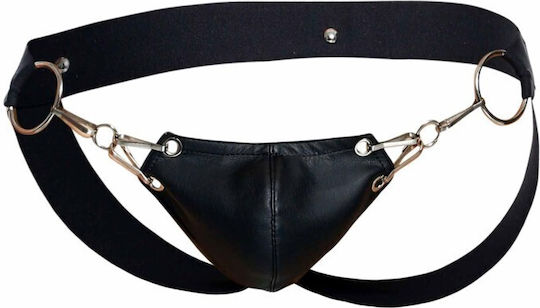 MOB Erotic Wear Dngeon Snap Jockstrap Black