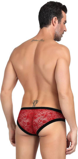 CyprusLoveShop Floral dantelă chiloți Red MP070-3