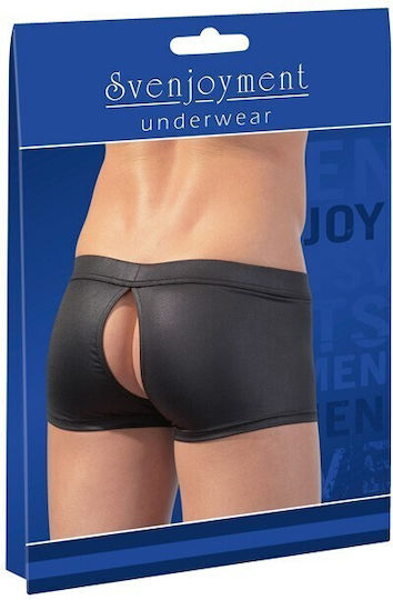 Svenjoyment Underwear Shiny Pants with Open Buttocks Black