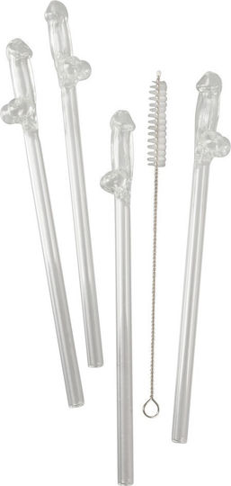 Out of the Blue Willy Glass Drinking Straw Αστείο Sexy Δώρο 4τμχ