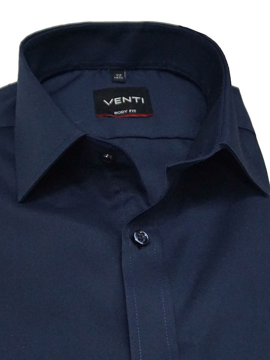 Мъжка памучна риза с дълъг ръкав Venti Dark Blue Regular Fit (1420) (100% памук)