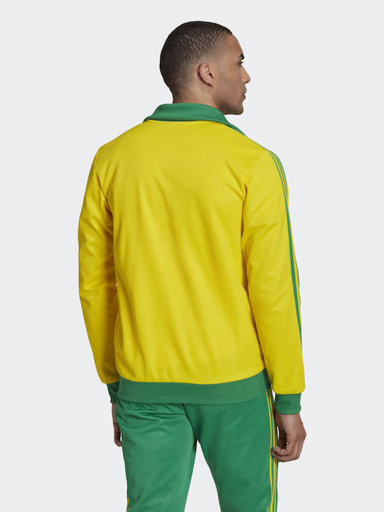 Adidas Beckenbauer Men's Sweatshirt Jacket with Pockets Yellow