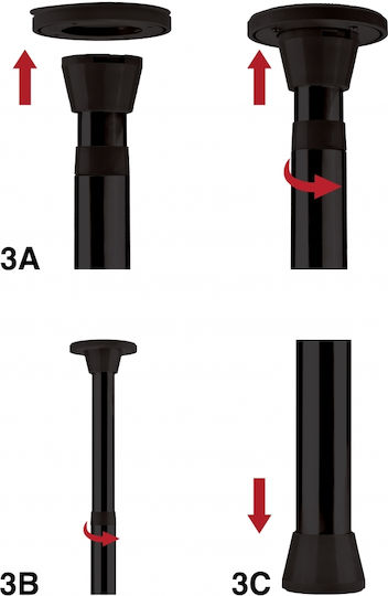 Shots Ouch! Dance Pole Pole-Dancing-Stange Schwarz
