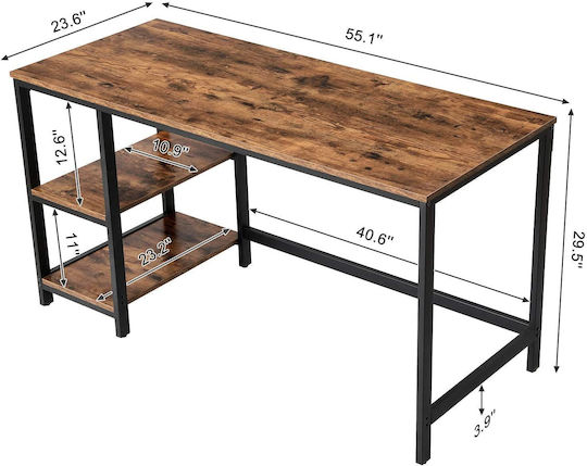Desk Wooden Coffee with Metal Legs 140x60x75cm