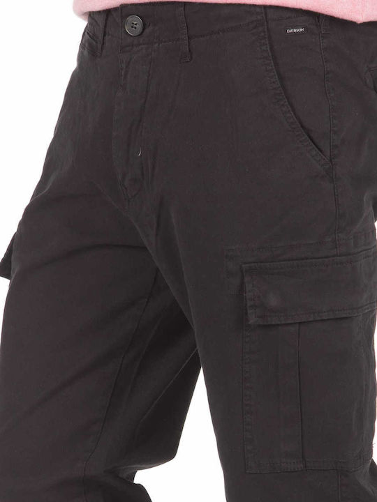 Trousers Cargo Elastic in Loose Fit Black