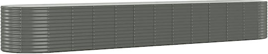 vidaXL Metallischer Grauer Blumenkasten 507x100x68cm