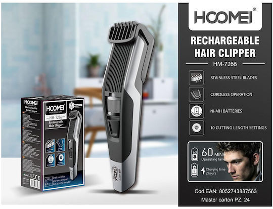 Hoomei Wiederaufladbare Haarschneidemaschine Grau HM-7266
