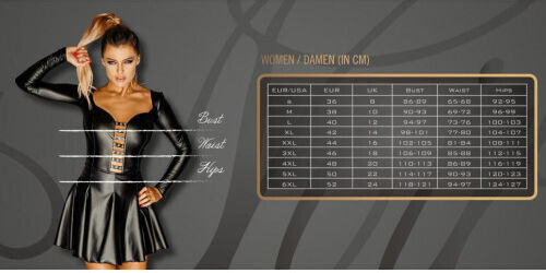 Noir Handmade Powerwetlook Lacquered Eco Leather Minidress Rochie Negru