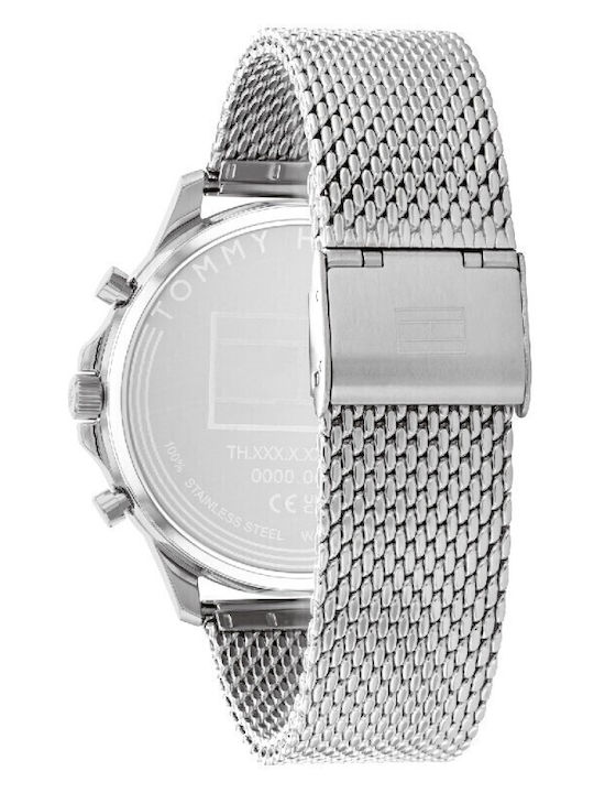 Tommy Hilfiger Ryder Men's Watch 44mm Battery Chronograph With Silver Steel Bracelet