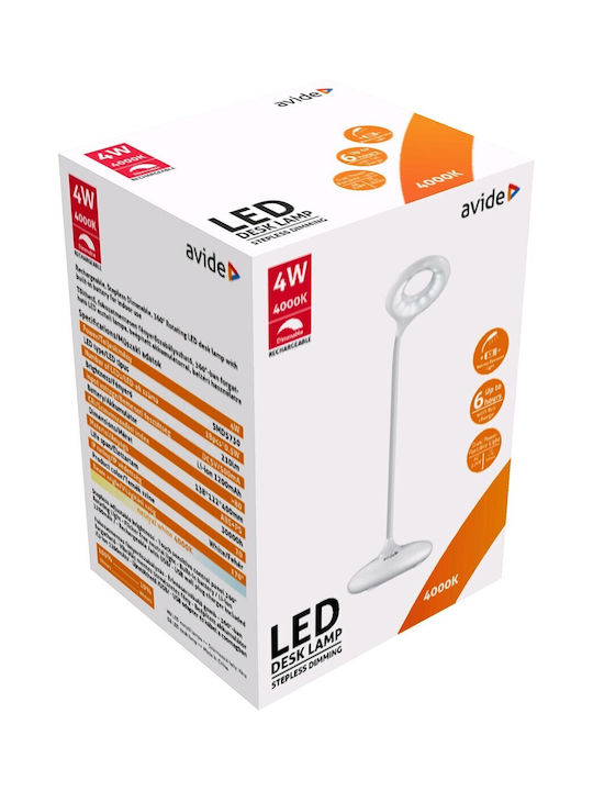 Avide ABLDL-MIN-4W Επαναφορτιζόμενο LED Φωτιστικό με Εύκαμπτο Βραχίονα Avide ABLDL-MIN-4W Επαναφορτιζόμενο LED Φωτιστικό με Εύκαμπτο Βραχίονα