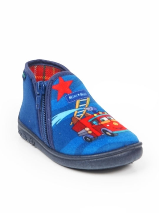 Mini Max Anatomisch Kinderhausschuhe Stiefel Blau