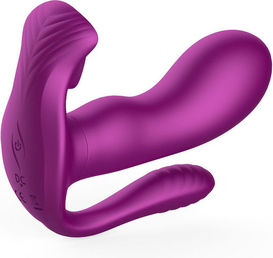 Boss Of Toys Vibrator G-Spot Tongue Triple Stimulator 12cm Purple