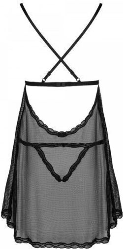 Obsessive Sedila Sexy Set mit Robe Durchsichtiges Babydoll & Tanga Black