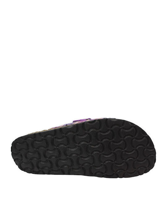 Leather Women's Winter Slippers Lilac