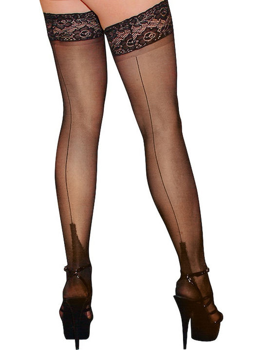 Cottelli Collection Thigh Highs Stockings Sexy Κάλτσες Μαύρες