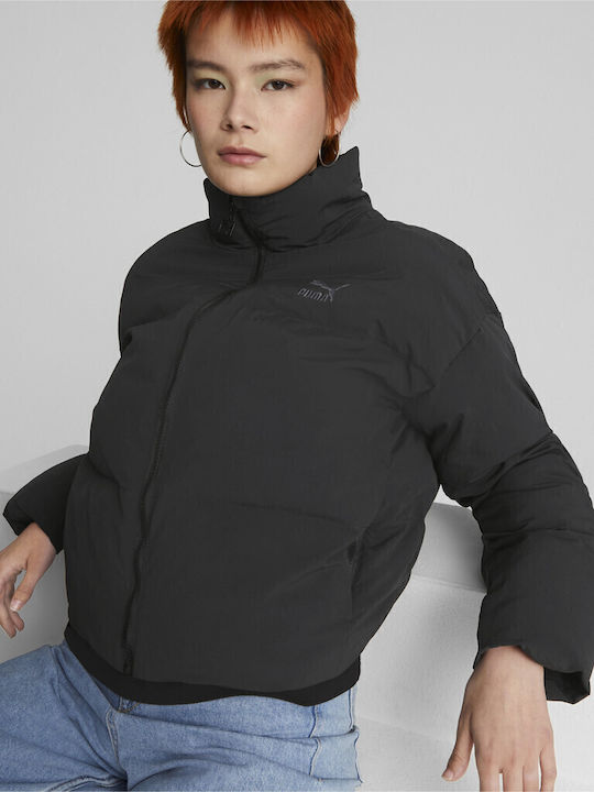 Classics Kurz Damen Puffer Jacke für Winter Schwarz
