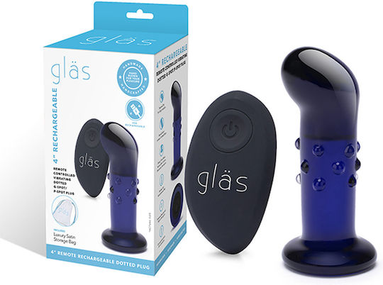 Glas Anal Vibrator with Wireless Functionality Blue