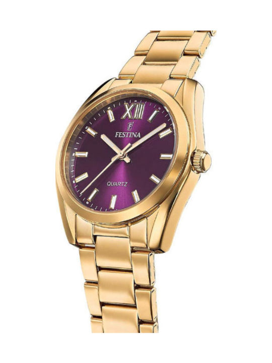 Festina Boyfriend Women's Watch with Gold Metal Bracelet