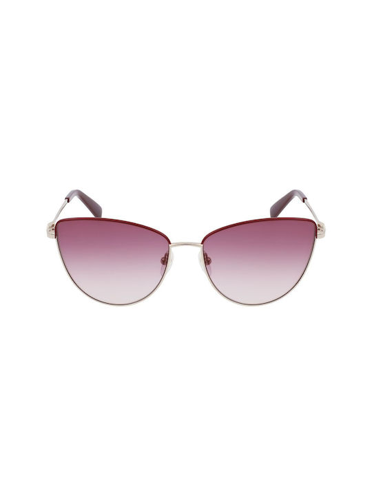 Longchamp Women's Sunglasses with Silver Metal Frame and Pink Gradient Lens LO152S 721