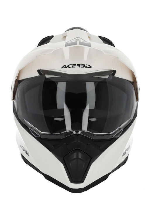 Acerbis Flip FS-606 White Κράνος Μηχανής On-Off με Sunvisor