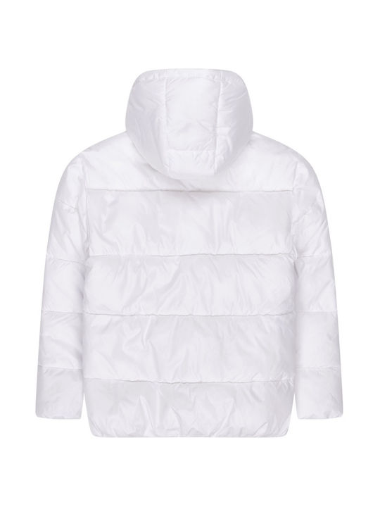 Ellesse Kids Quilted Jacket short Hooded White