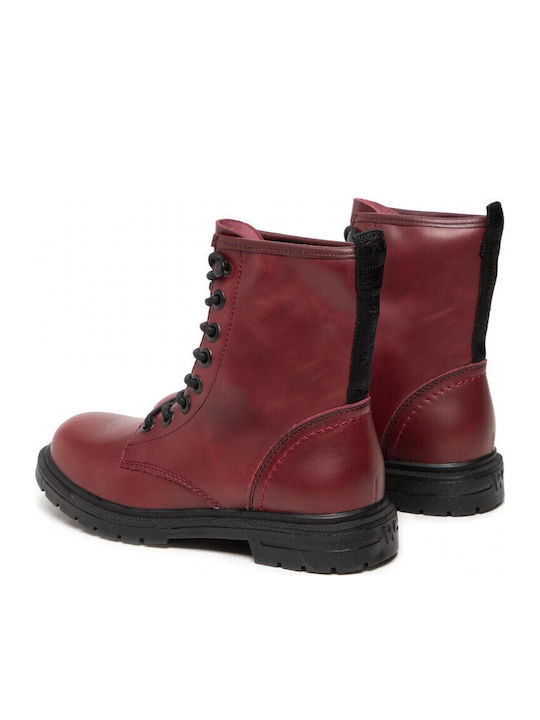 Spike Mid Δερμάτινα Γυναικεία Αρβυλάκια Burgundy