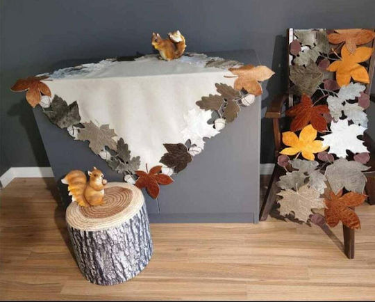 Liolios Home Läufer Brown Leaf Braun 40x160cm