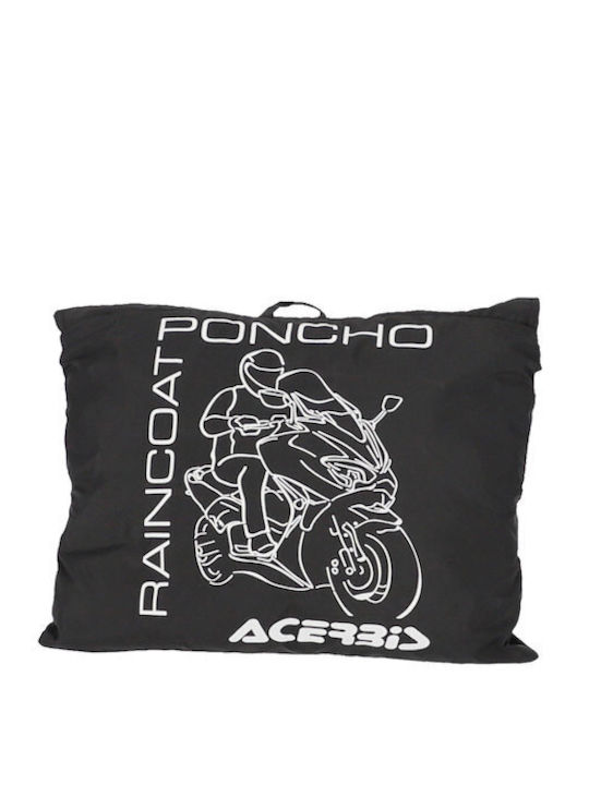 Acerbis Rain Poncho Ανδρικό Αδιάβροχο Πόντσο Μηχανής Μαύρο Χρώμα