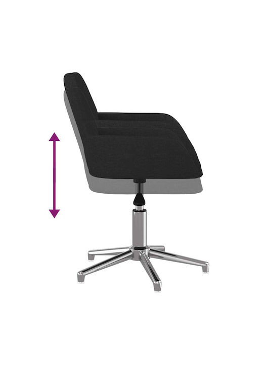 Rotativă Scaun Vizitator cu Brațe Negru 53.5x57x70cm 1buc