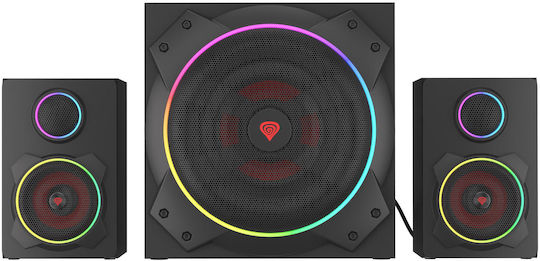Genesis Helium 800BT Ηχεία Υπολογιστή 2.1 με RGB Φωτισμό και Bluetooth Ισχύος 60W σε Μαύρο Χρώμα