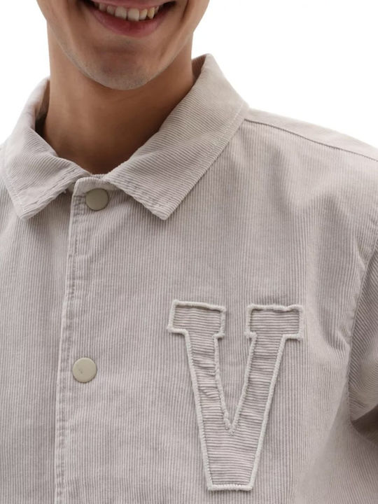 Anaheim Дълъг Ръкав Рипсено Кадифе Overshirt Каре Сив
