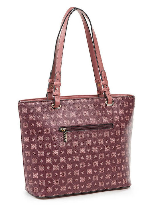 Verde Set Women's Bag Shopper Shoulder Burgundy