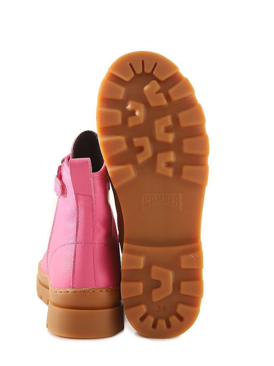 Brutus Leather Kids Boots with Laces Fuchsia