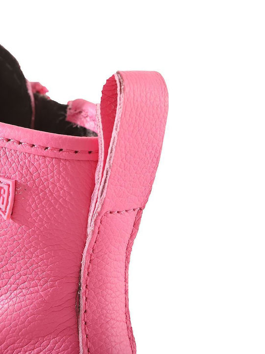 Brutus Leather Kids Boots with Laces Fuchsia