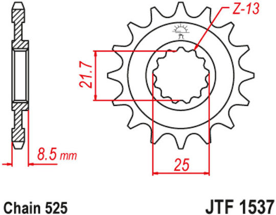 JT Sprockets Front Sprocket 17 Teeth for Kawasaki Z 1000